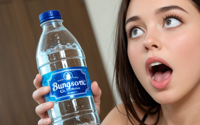水を飲む女性
